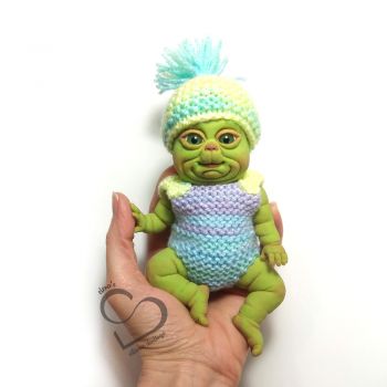 Handmade knitted 2 piece set for baby 6" by Knitted Darlings #multi1